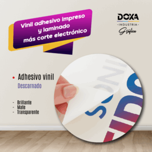 Vinil adhesivo impreso y laminado más corte electrónico descarnado