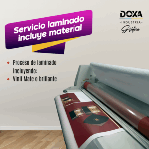 Servicio laminado incluye material