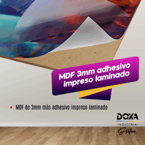 MDF 3mm adhesivo impreso laminado