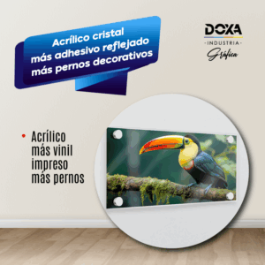 Acrílico cristal más adhesivo reflejado más pernos decorativos