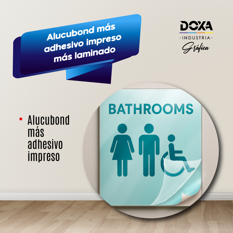 Alucubond más adhesivo impreso más laminado