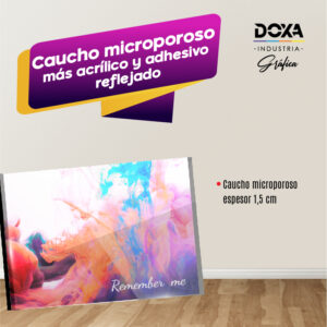 Caucho microporoso más acrílico y adhesivo reflejado