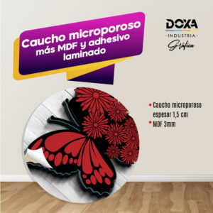 Caucho microporoso más MDF y adhesivo laminado