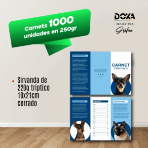 Carnets 1000 unidades en 250grms