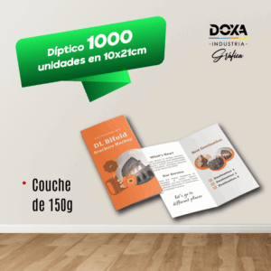 Díptico 1000 unidades en 10 x 21cm