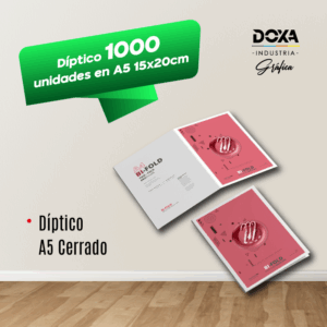 Díptico 1000 unidades en A5 15 x 20cm