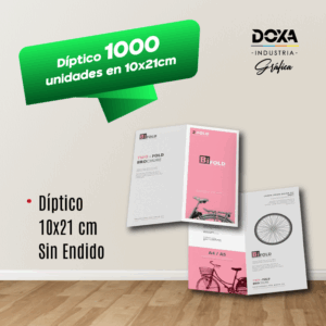 Díptico 1000 unidades en 10 x 21cm sin hendido/Sin doblez