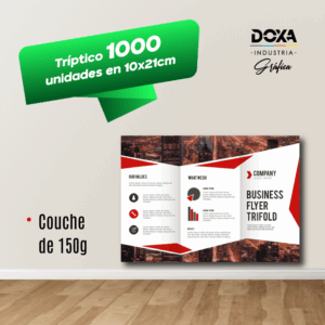 Tríptico 1000 unidades en 10x 21cm