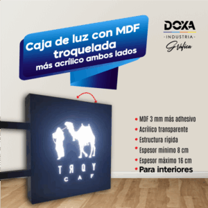 Caja luz con MDF troquelada + acrílico ambos lados