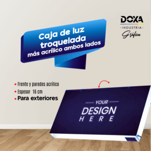 Caja luz acrílica troquelada ambos lados