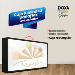 Caja luminosa panaflex a ambos lados