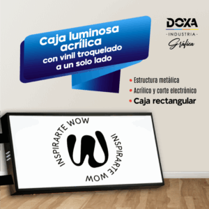 Caja luminosa rect. acrílica un lado vinil troquel