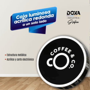 Caja luminosa redonda acrílico a un solo lado