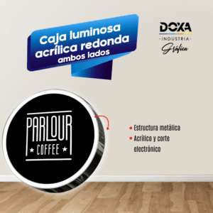Caja luminosa redonda acrílico a dos lados