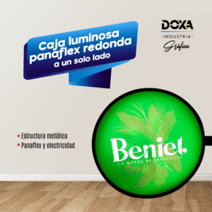 Caja luminosa redonda panaflex a un solo lado