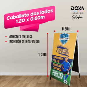 Caballete de dos lados 1,20m x 0,60m