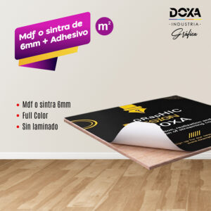 Mdf o sintra de 6mm mas adhesivo x m2